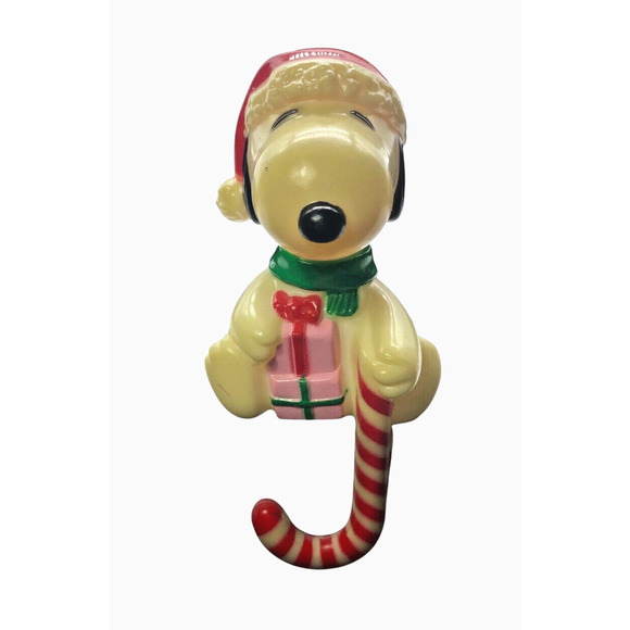 Vintage Snoopy Christmas Stocking Holder Hanger Plastic Retro 1970s 1980s - Picture 3 of 12